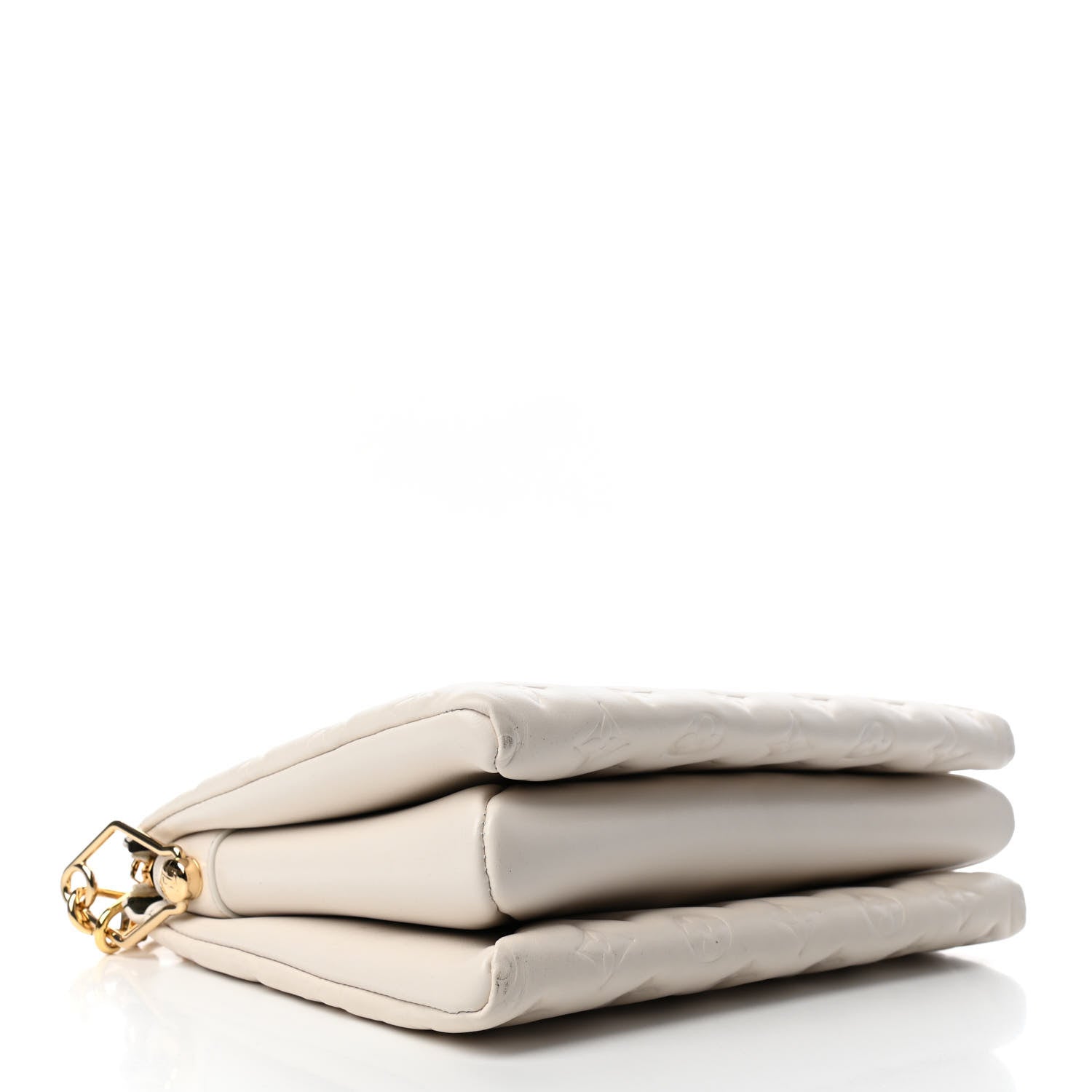 Louis Vuitton Lambskin Embossed Monogram Coussin PM Beige Cream 3 of 4