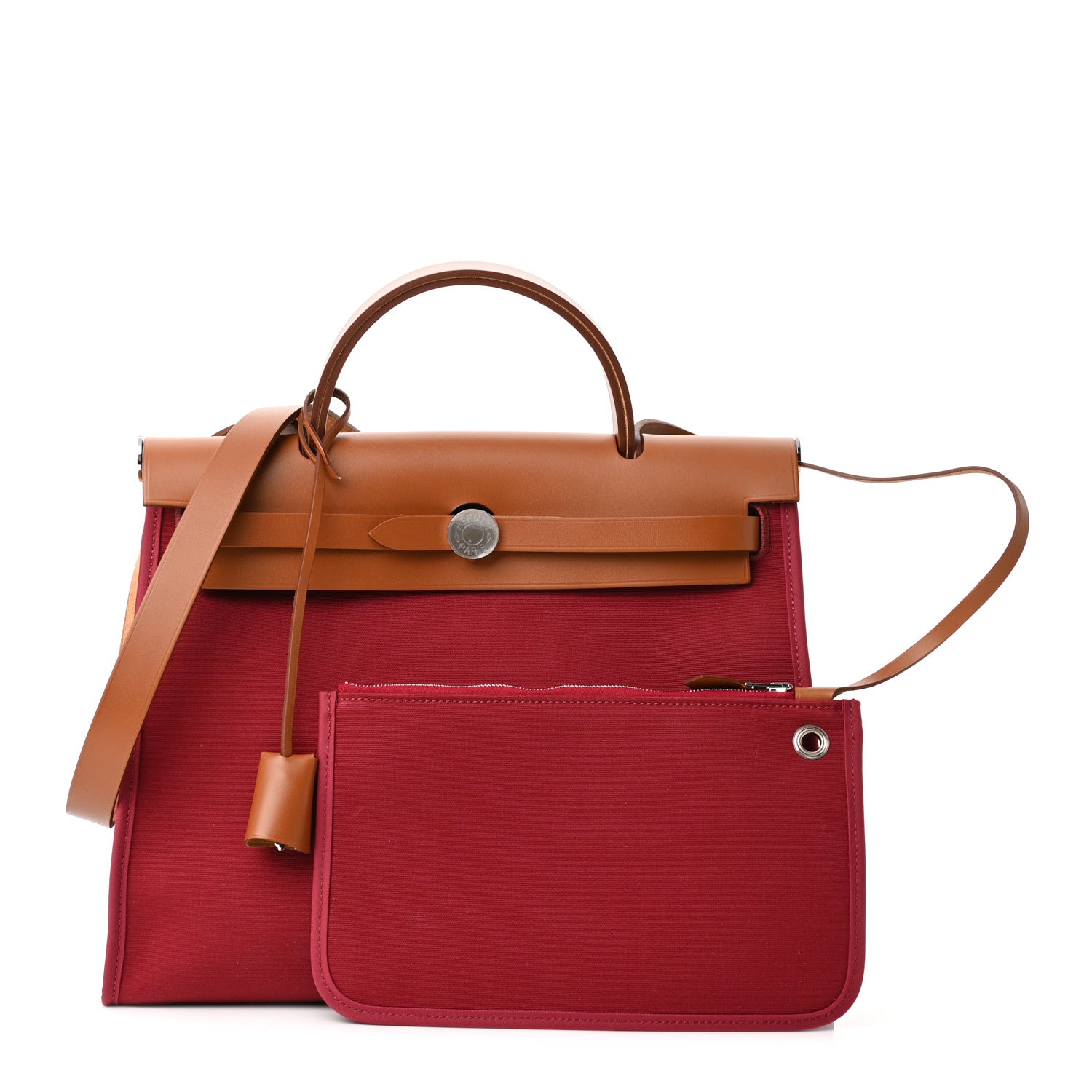 Hermes Vache Hunter Toile Herbag Zip 31 PM Rubis 1 of 11