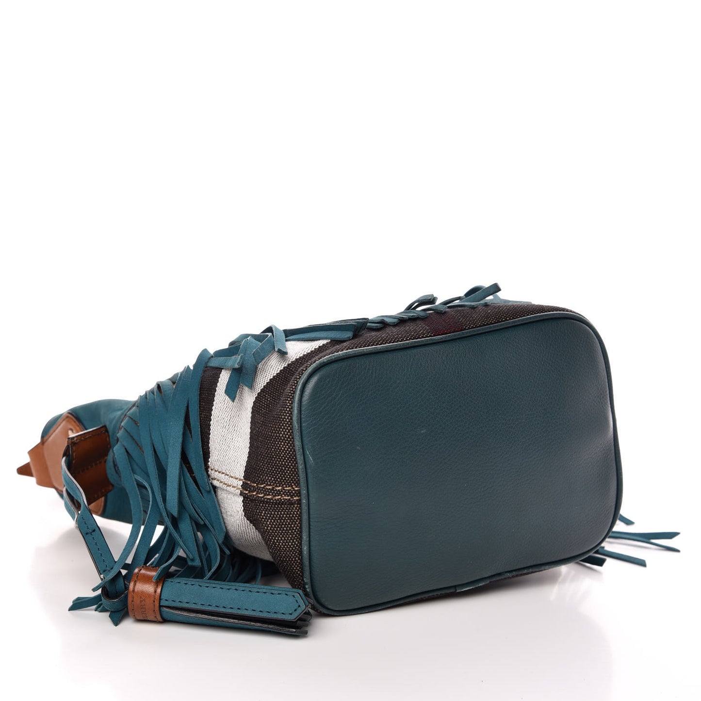 Suede Fringe Small Belgrove Bucket Bag Dark Teal