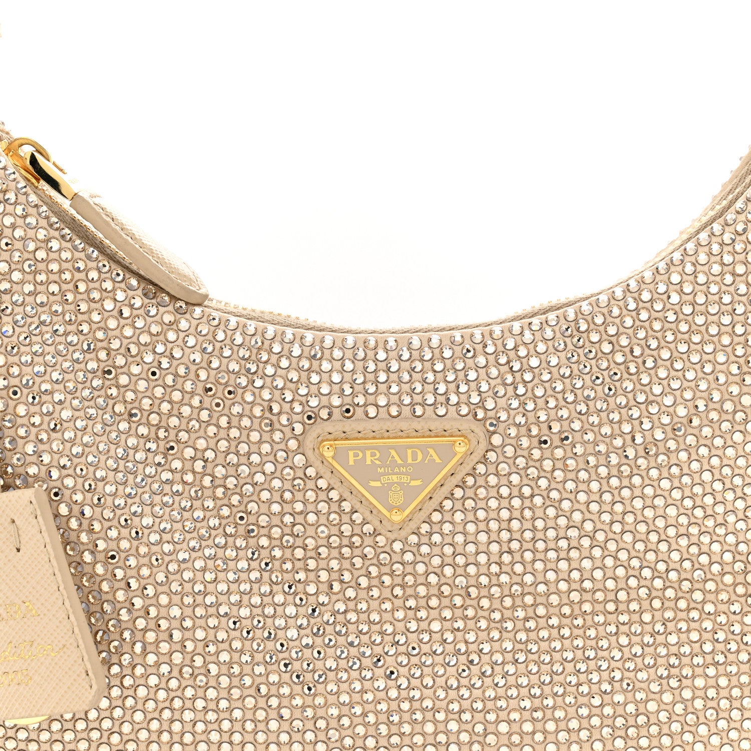 Prada Satin Crystal Mini Re-Edition 2000 Bag Sabbia 1888585