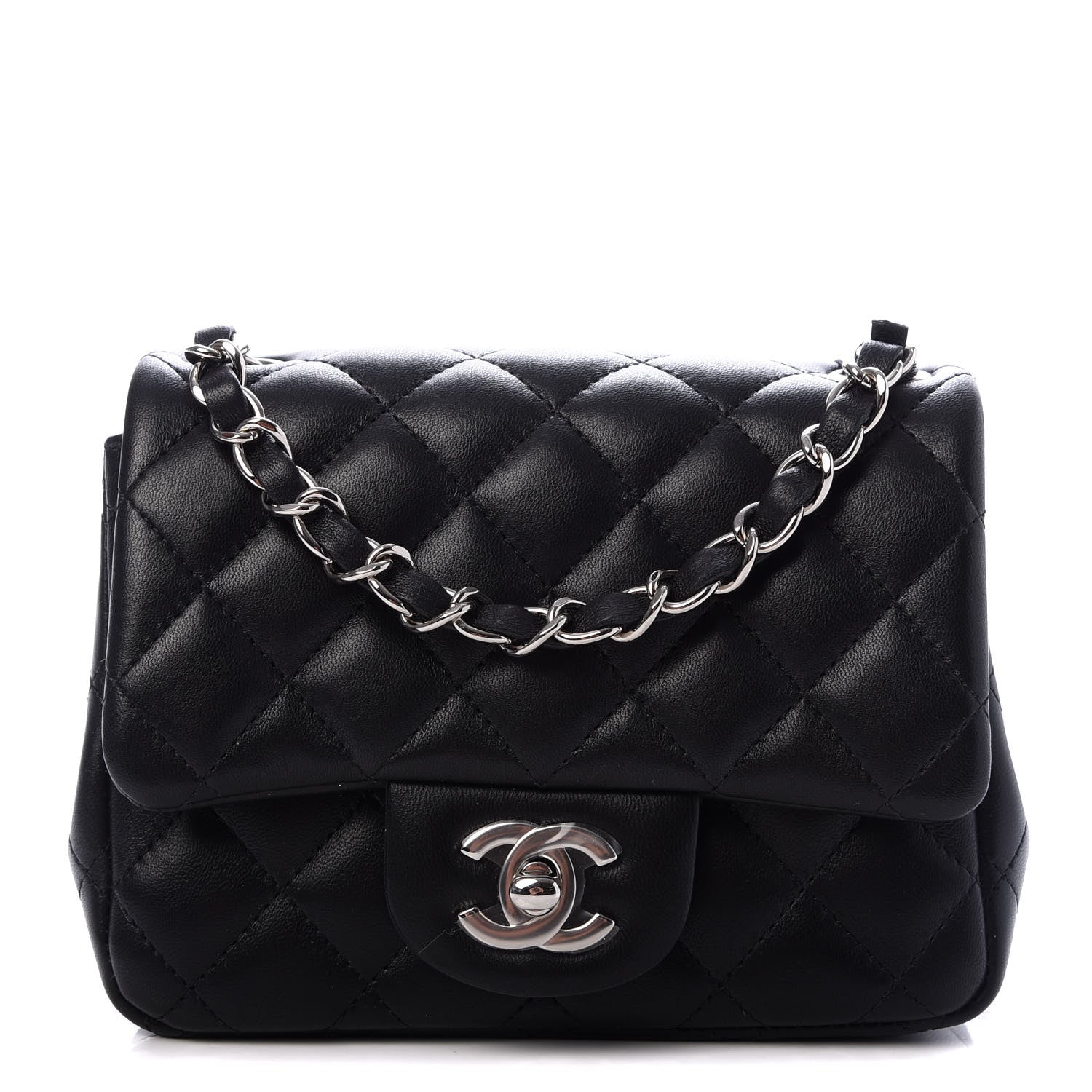 Chanel Lambskin Quilted Mini Square Flap Black 1 of 10