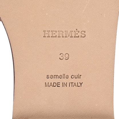 Hermes Box Calfskin Oran Sandals 39 Gold 7 of 9