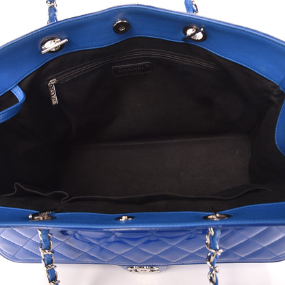 Chanel Patent Quilted Large Coco Shine Shopping Tote Blue 5 of 7