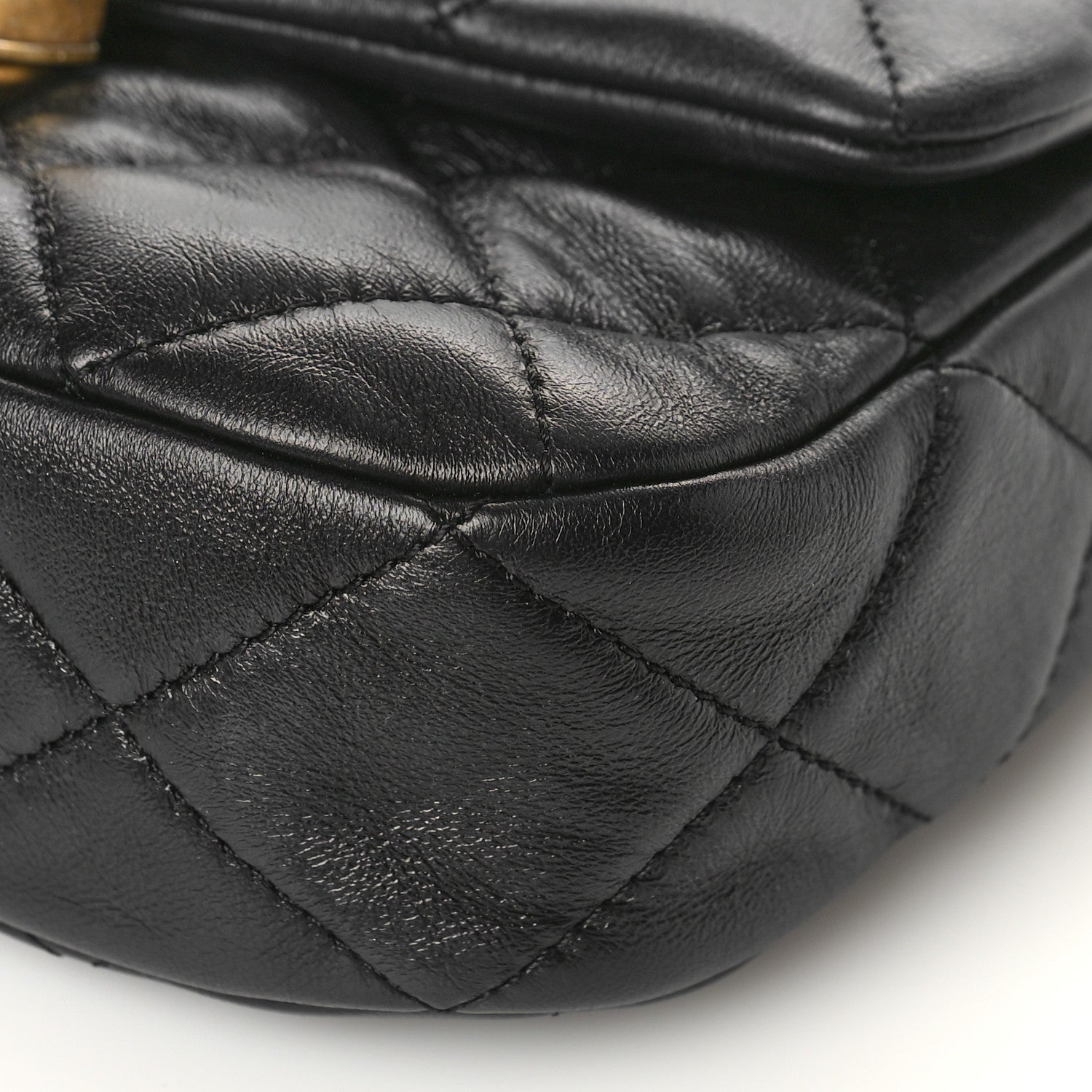 Chanel Lambskin Quilted Mini Lacquered Chain Flap Black 9 of 9