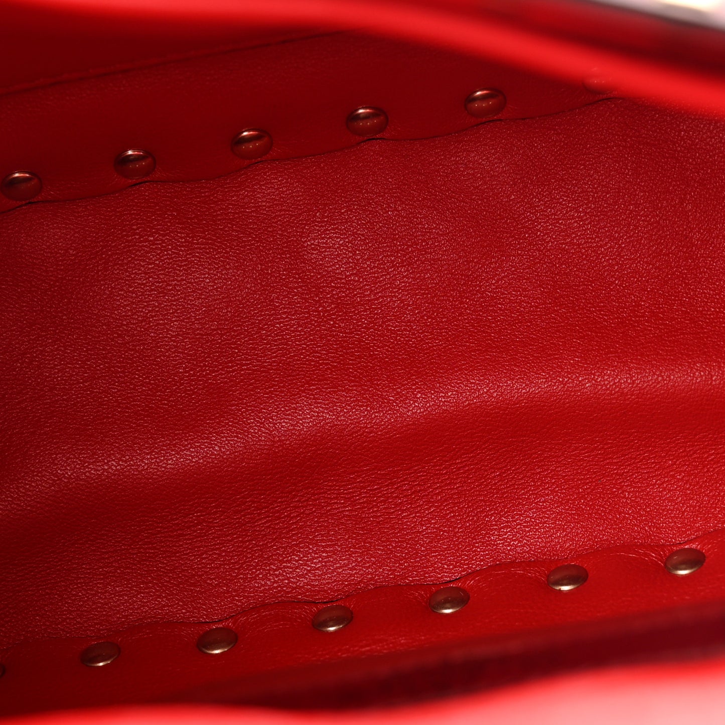Nappa Lettering Print Medium Rockstud Spike Shoulder Bag Red Pink