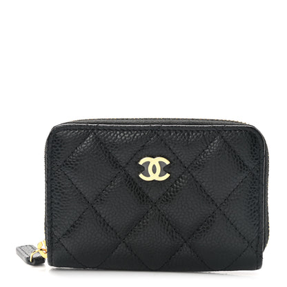 Chanel Caviar Quilted Zip Coin Purse Black 1 of 8