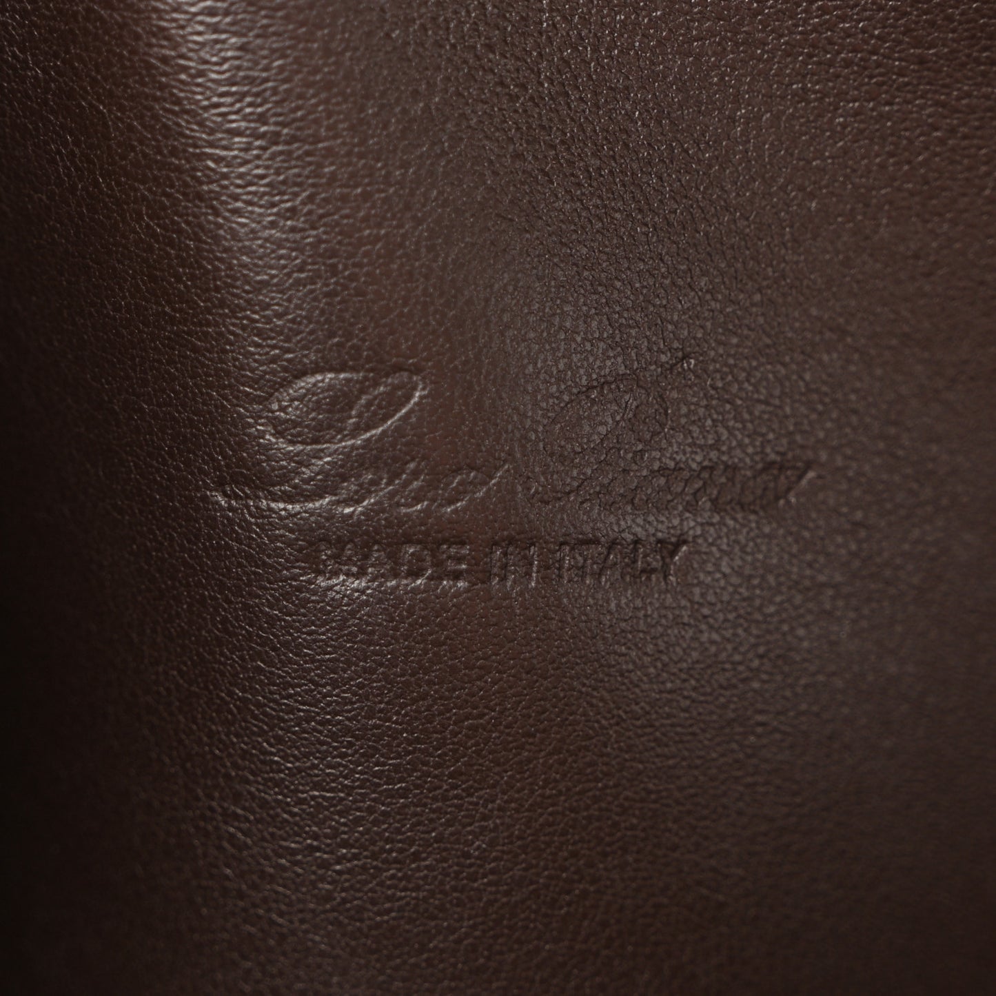 Grained Calfskin L19 Extra Pocket Pouch  Dark Chocolate Liquorice