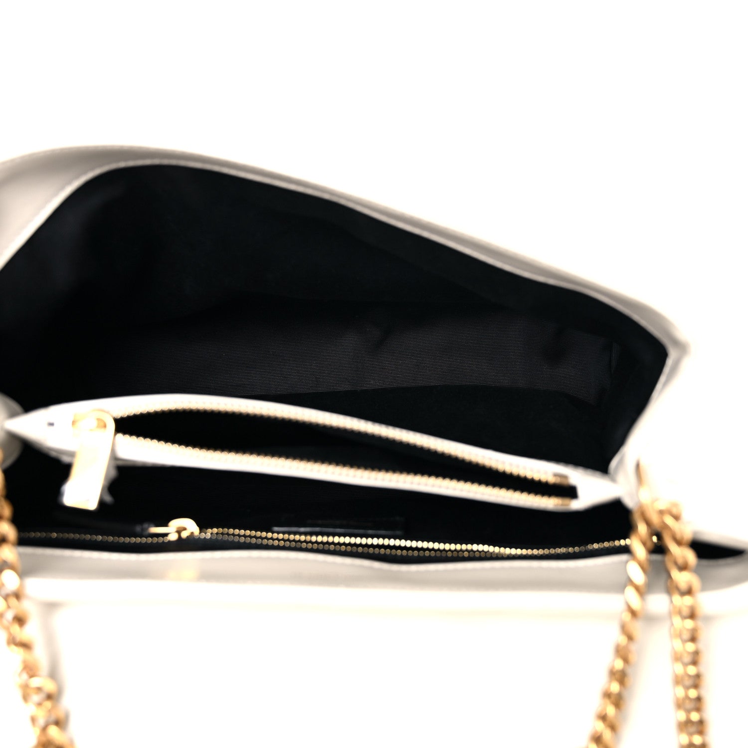 Saint Laurent Calfskin Y Quilted Monogram Medium Loulou Chain Satchel Blanc Vintage 5 of 17