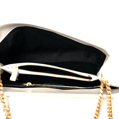 Saint Laurent Calfskin Y Quilted Monogram Medium Loulou Chain Satchel Blanc Vintage 5 of 17