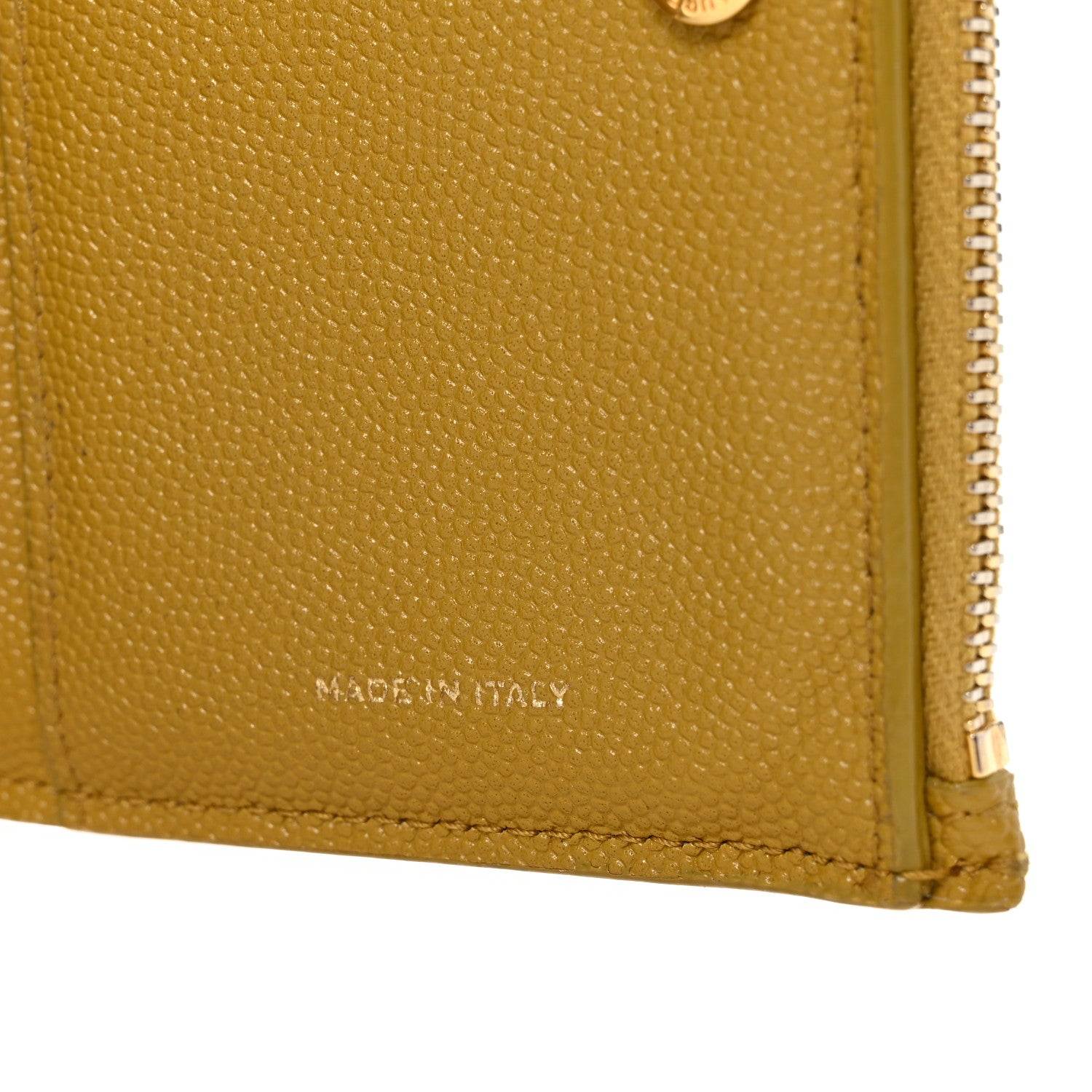 Saint Laurent Grain De Poudre Monogram Uptown Compact Wallet Olive 7 of 7