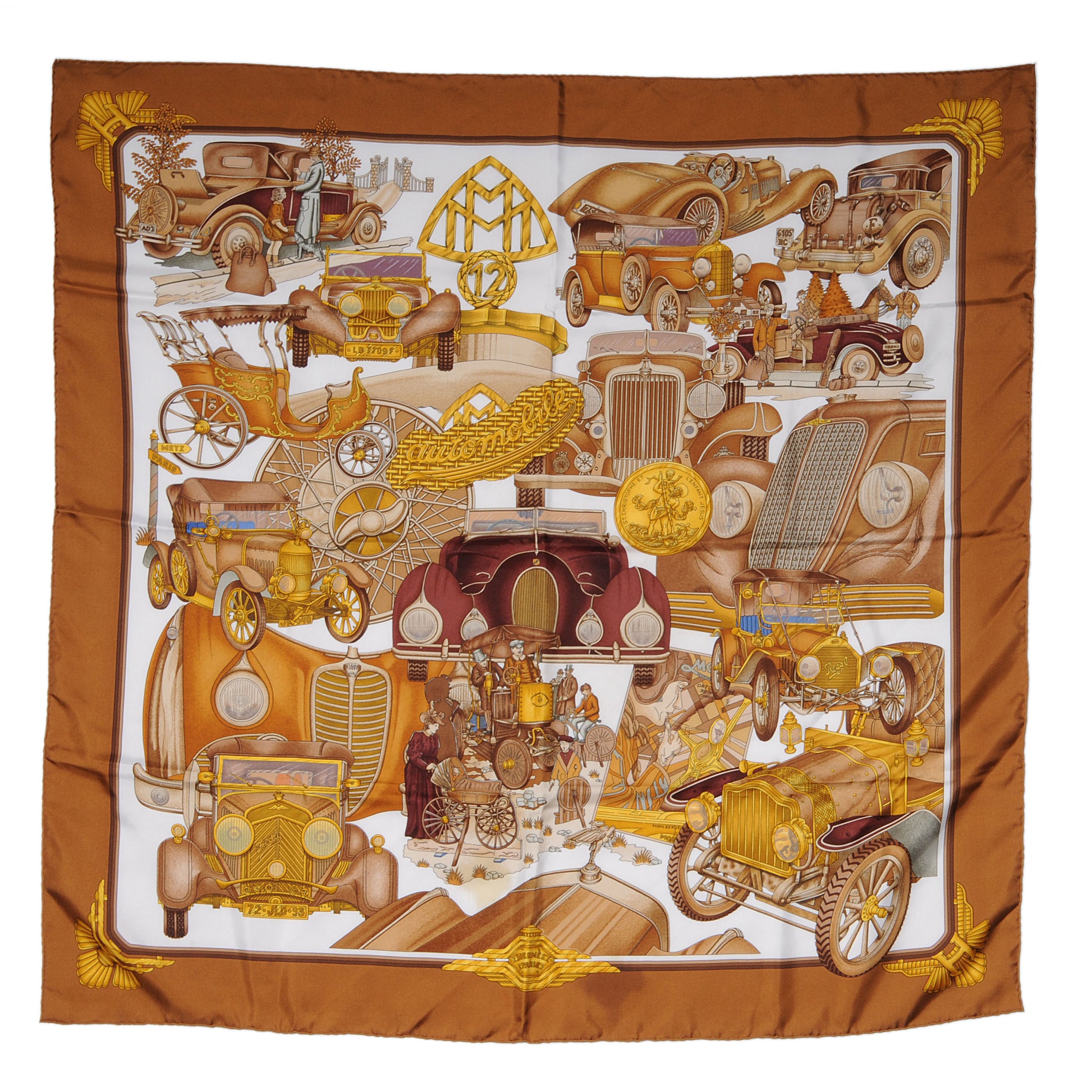 Hermes Silk Automobile Scarf 90 2 of 6