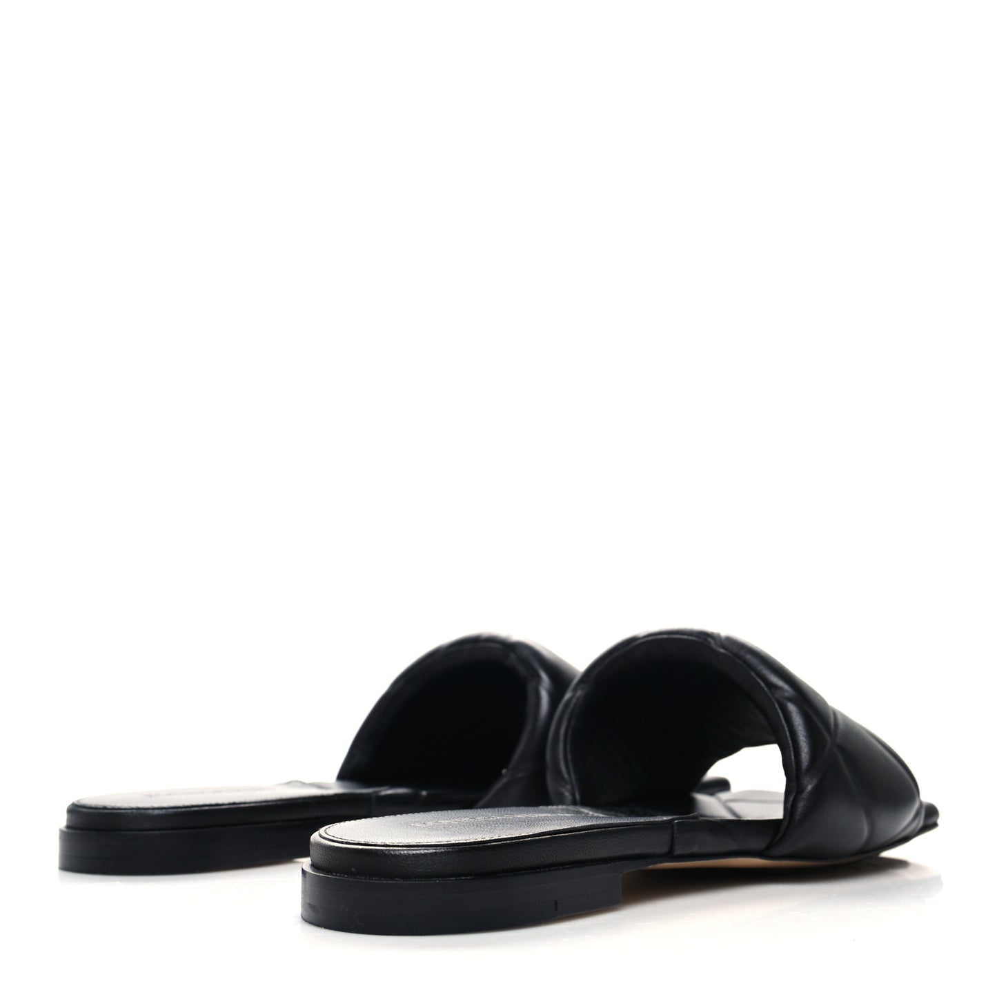 Nappa Quilted Rubber Lido Flat Sandals 38.5 Black