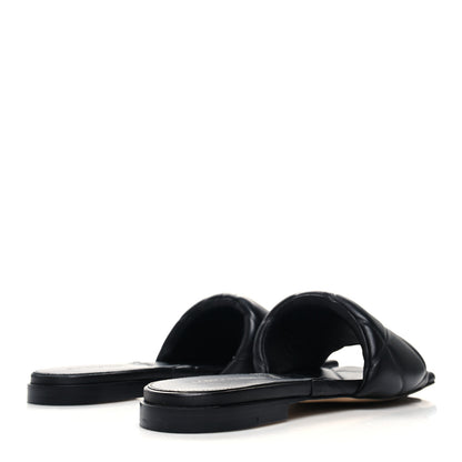 Bottega Veneta Nappa Quilted Rubber Lido Flat Sandals 38.5 Black 4 of 7