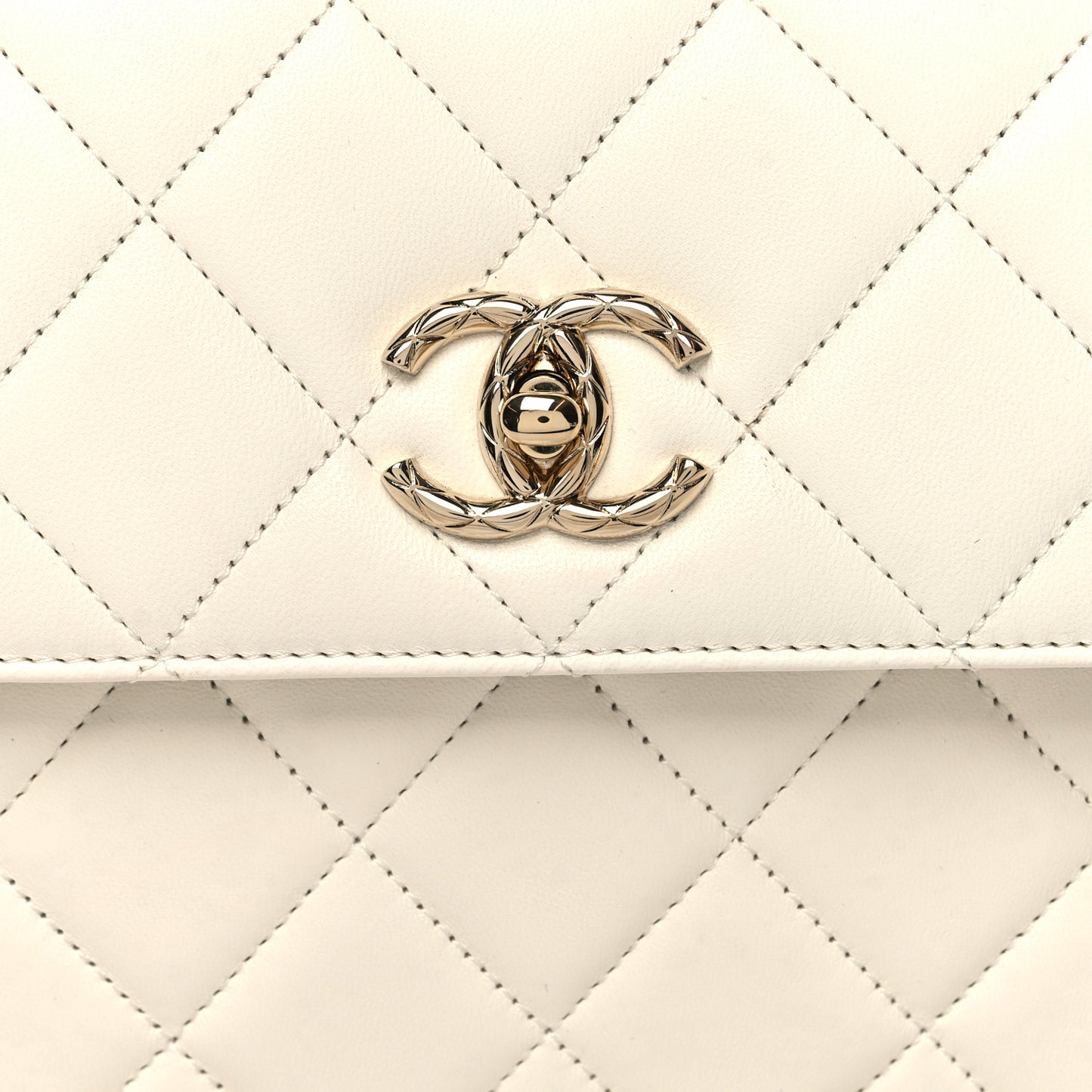 Lambskin Quilted Small Trendy CC Dual Handle Flap Bag White