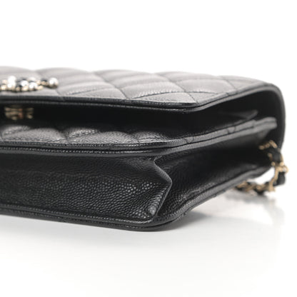 Chanel Caviar Quilted Coco Candy Wallet On Chain WOC Black 11 of 12