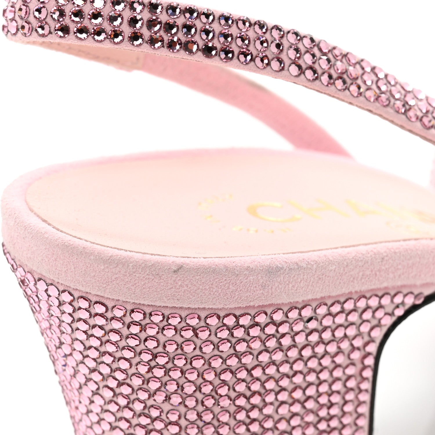 Chanel Strass Cap Toe CC Slingback Pumps 39.5 Pink Black 1447962