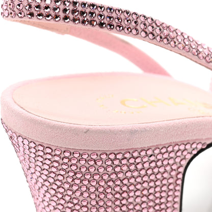 Chanel Strass Cap Toe CC Slingback Pumps 39.5 Pink Black 8 of 9