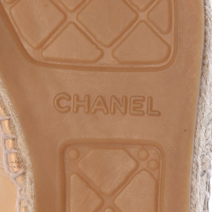 Chanel Lambskin CC Espadrilles 39 Beige Black 7 of 11