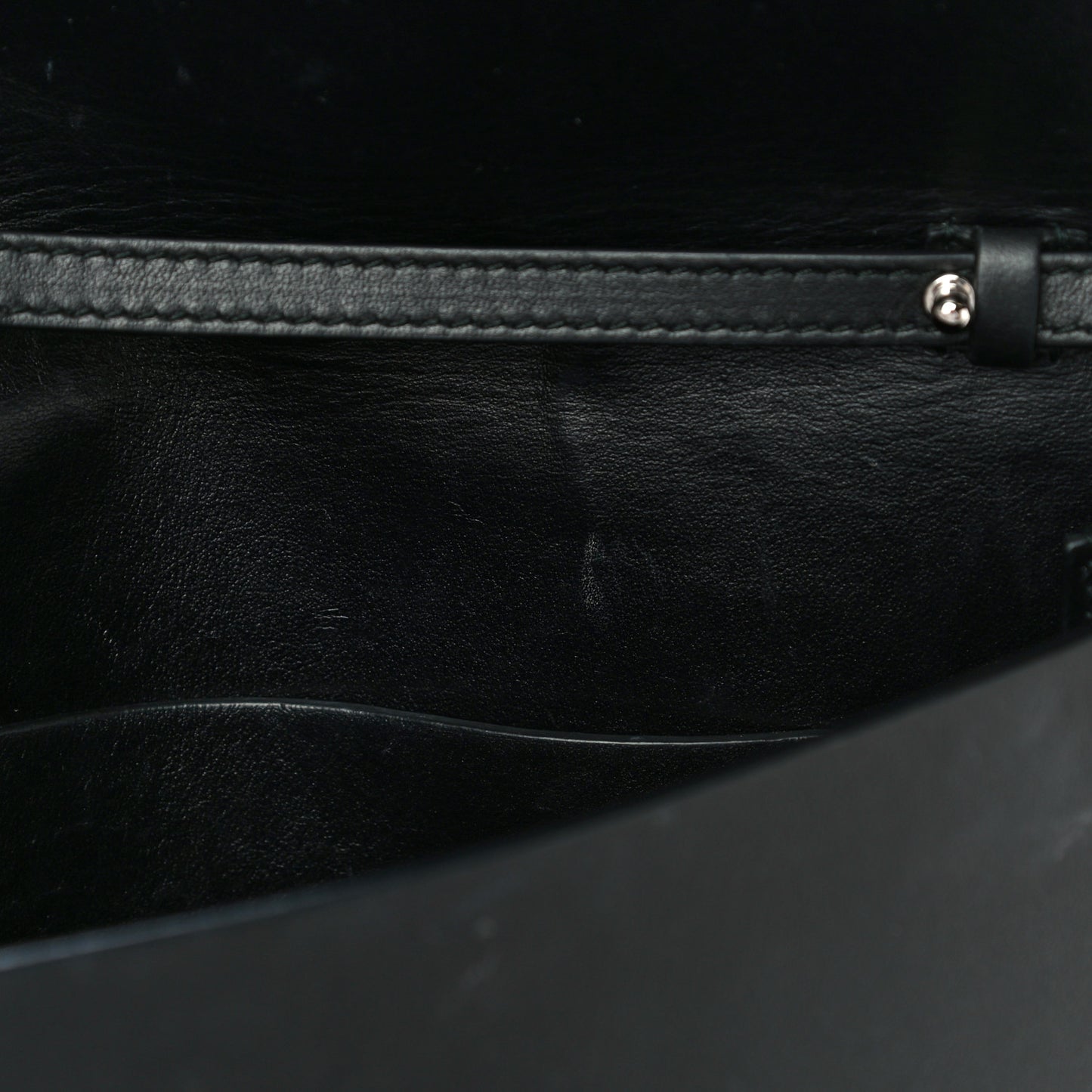 Calfskin Studded Small Lunch Bag Black