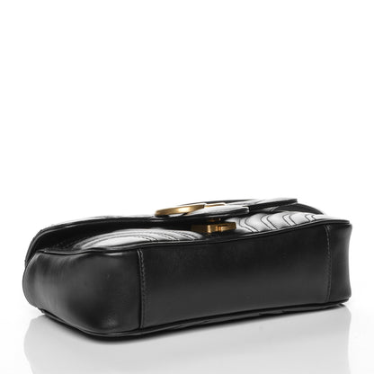 Gucci Calfskin Matelasse Mini GG Marmont Shoulder Bag Black 4 of 7