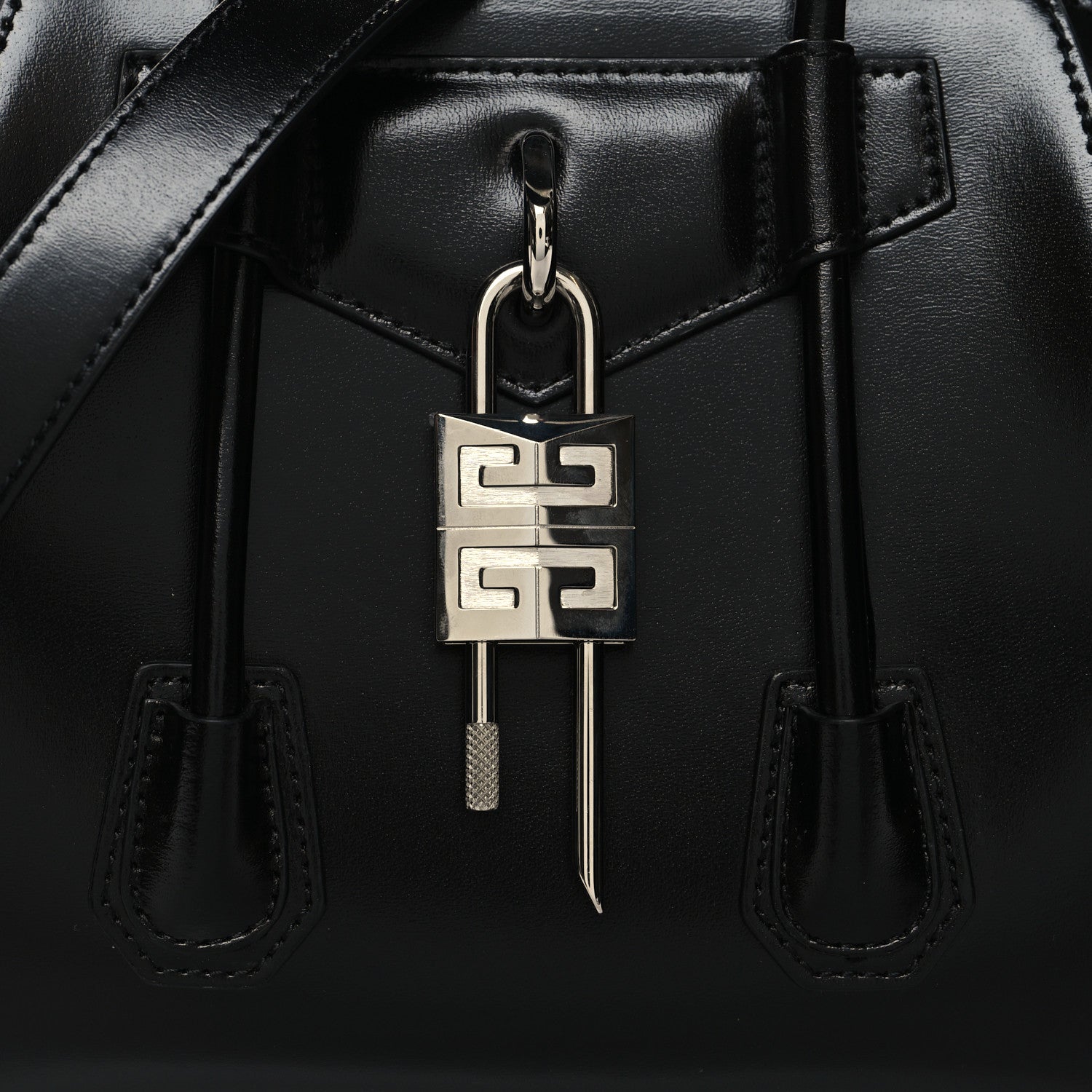 Givenchy Box Calfskin Mini Lock Antigona Shoulder Bag Black 8 of 11