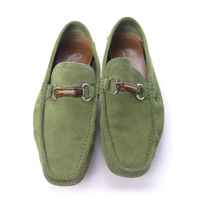 Gucci Suede Mens Bamboo Horsebit Moccasin 9 Green 2 of 11