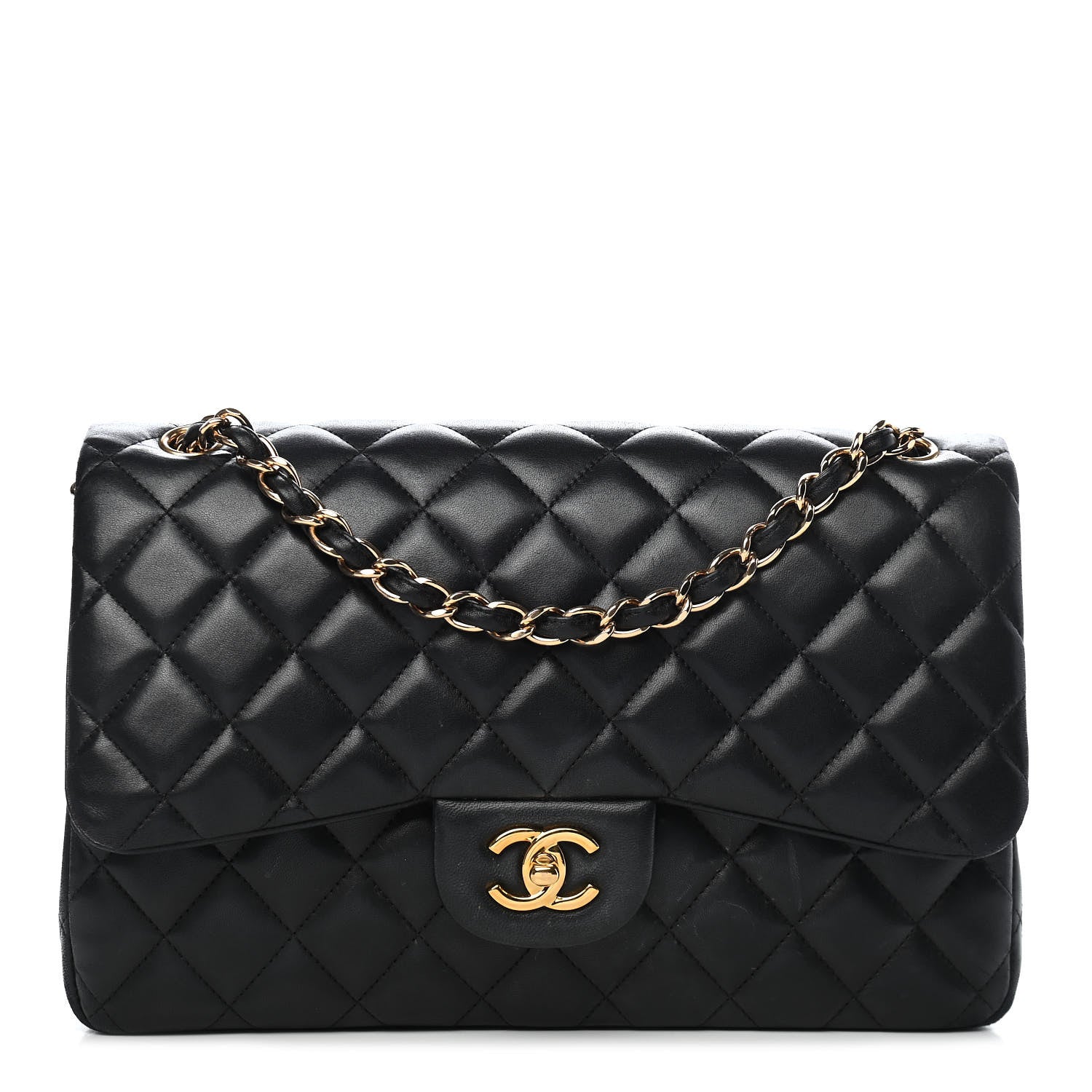 Chanel Lambskin Quilted Jumbo Double Flap Black 2 of 25