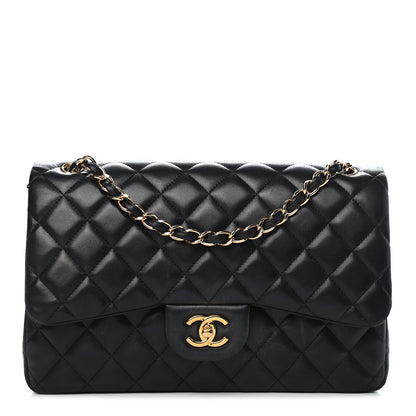 Chanel Lambskin Quilted Jumbo Double Flap Black 2 of 25