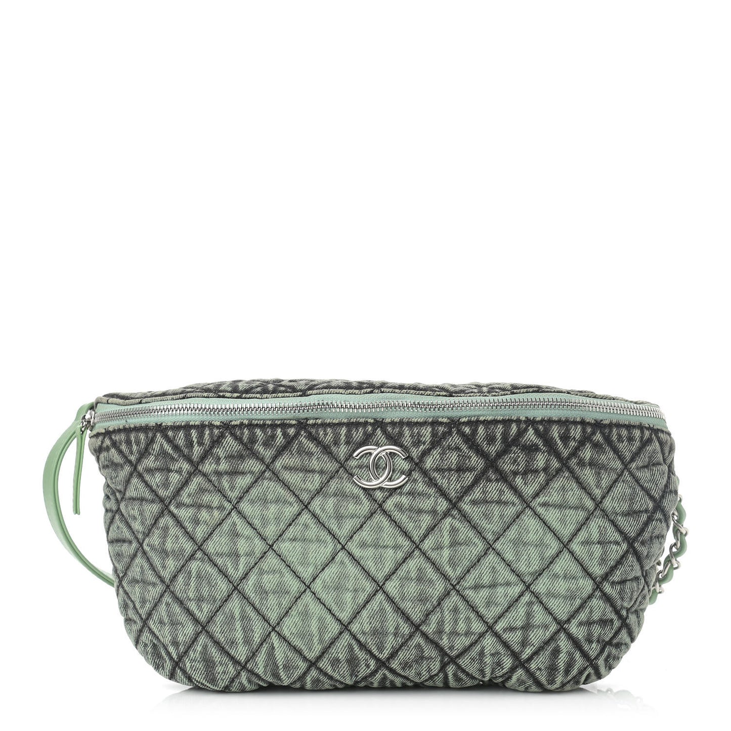 Denim Quilted Denimpression Waist Bag Green Black