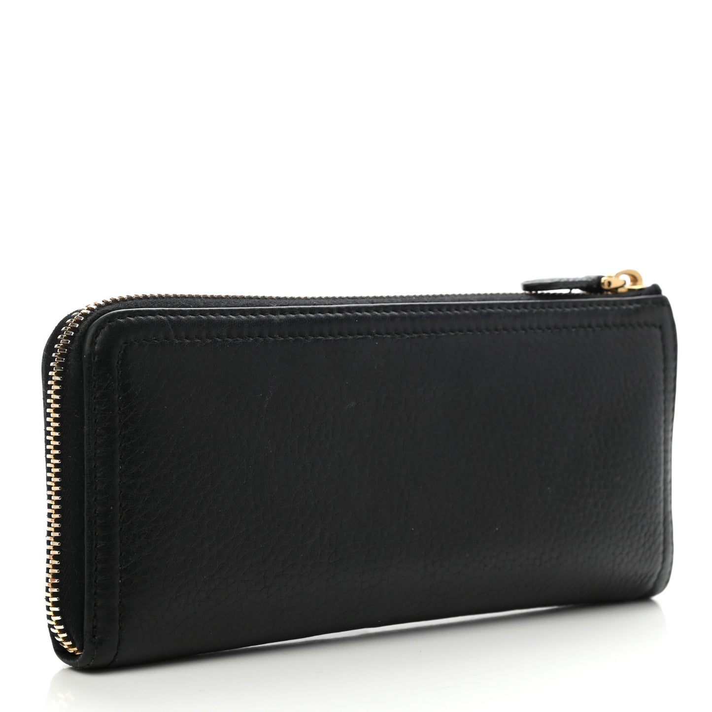 Vitello Daino Zip Around Wallet Black