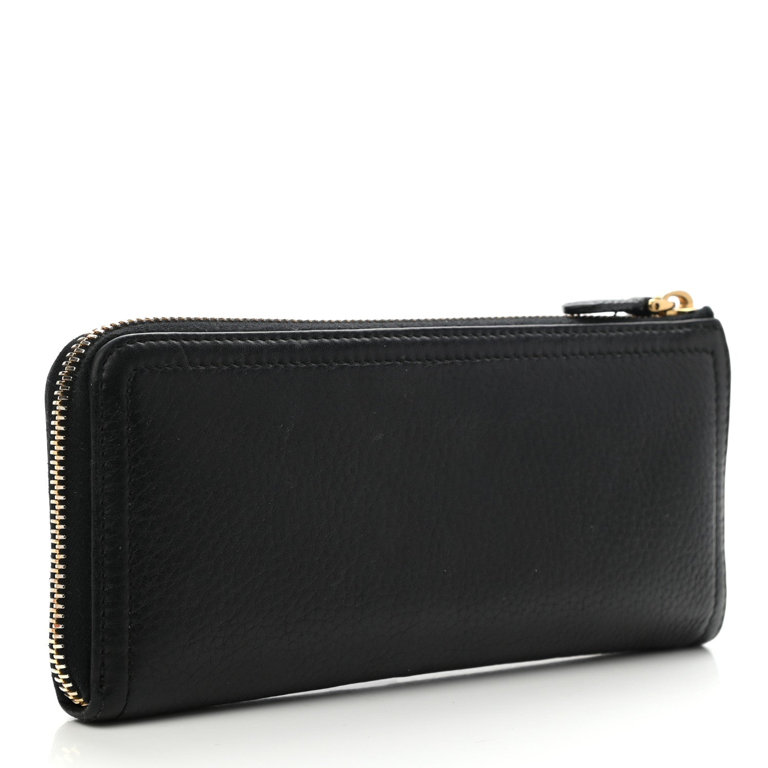 Prada Vitello Daino Zip Around Wallet Black 3 of 6