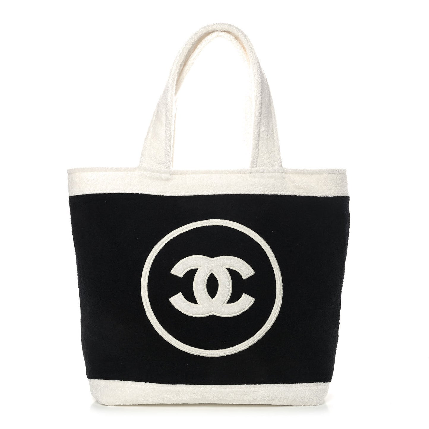 Terry Cotton CC Beach Tote Towel Set Black White