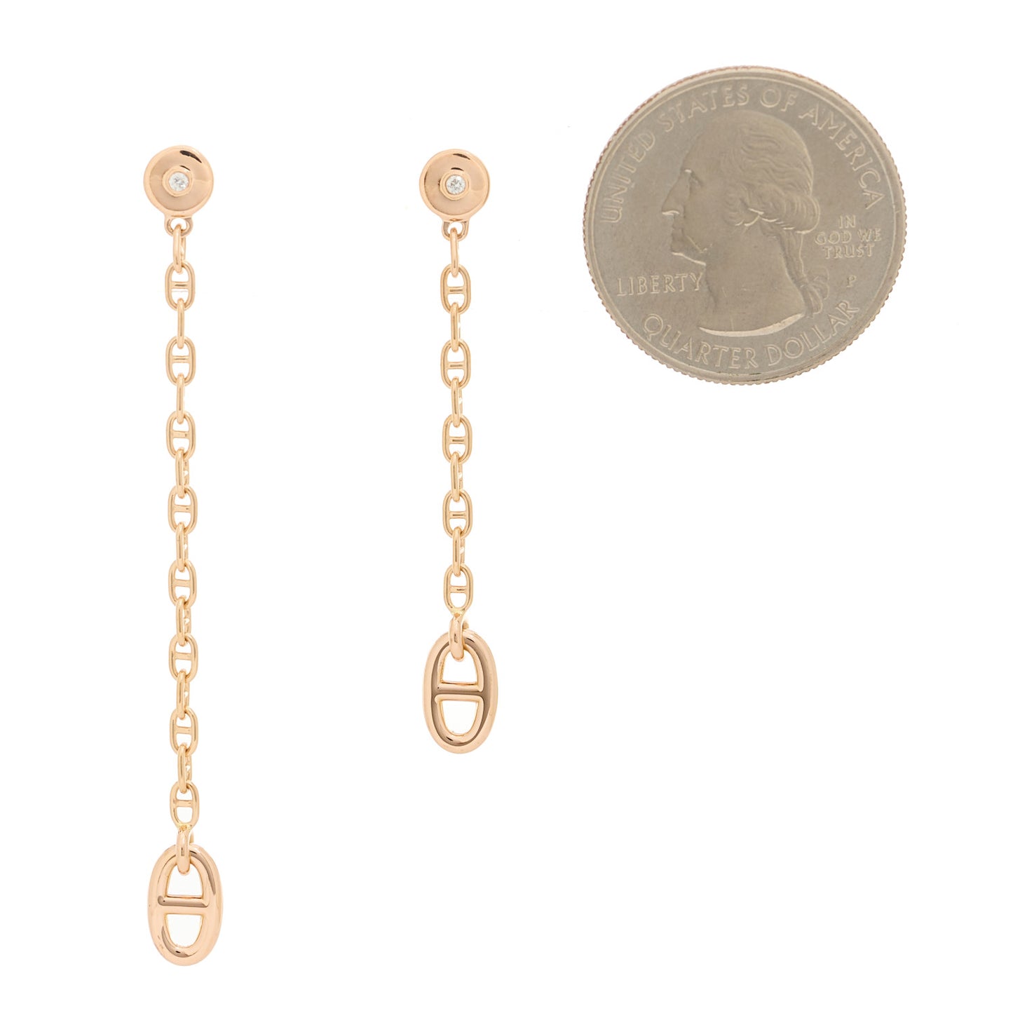 18K Rose Gold Diamond TPM Farandole Drop Earrings