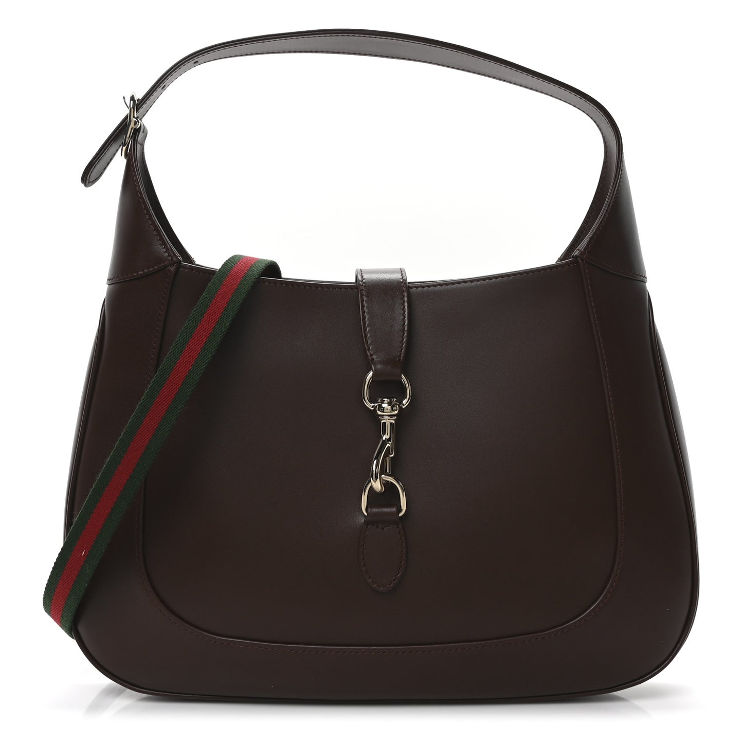 Ancora Calfskin Large Jackie Shoulder Bag Sweet Chestnut