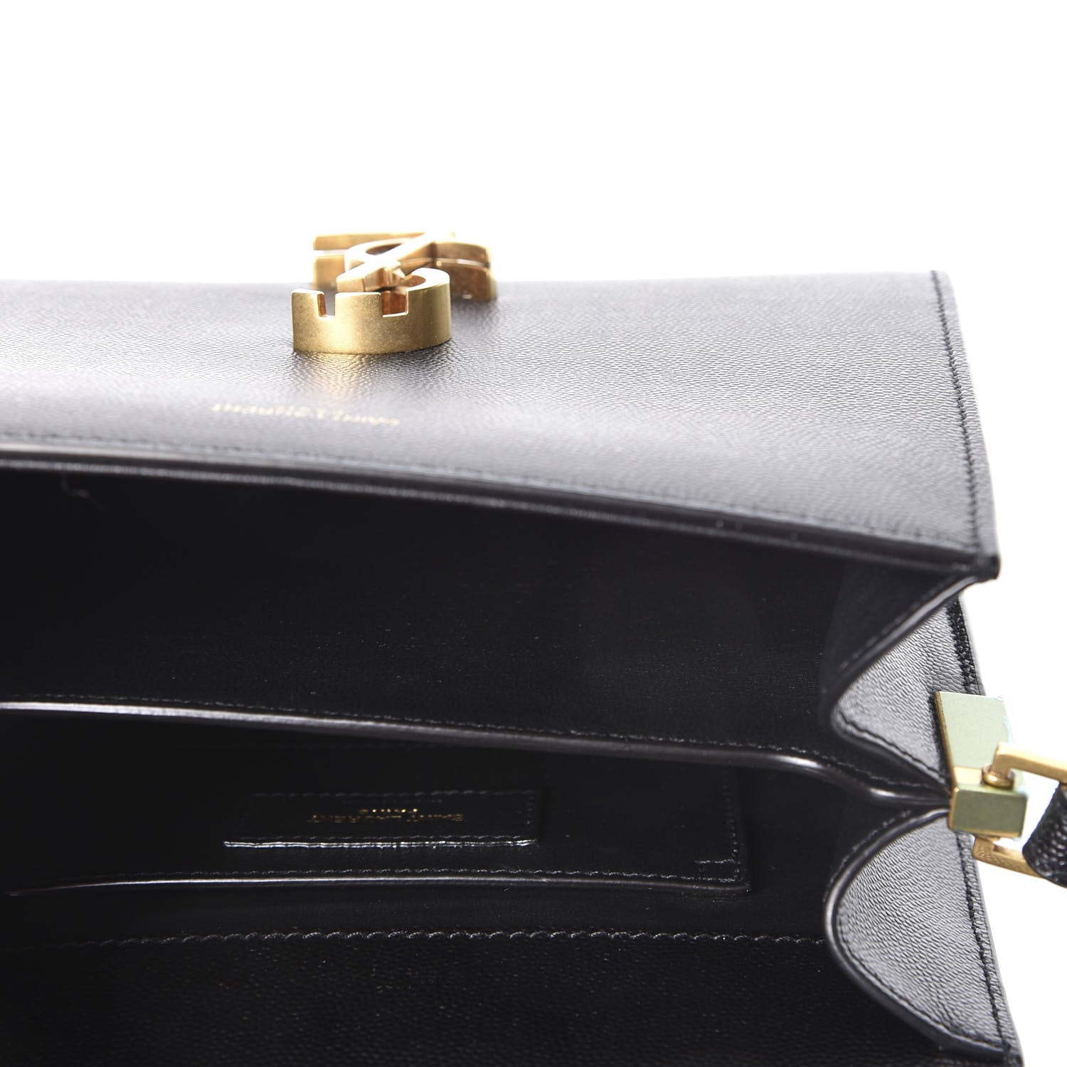Saint Laurent Grain de Poudre Mini Classic Monogram Cassandra Top Handle Black 4 of 9