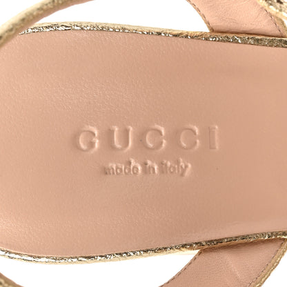 Gucci Galassia GG Marmont Ankle Wrap 75mm Sandals 36.5 Platino 8 of 10
