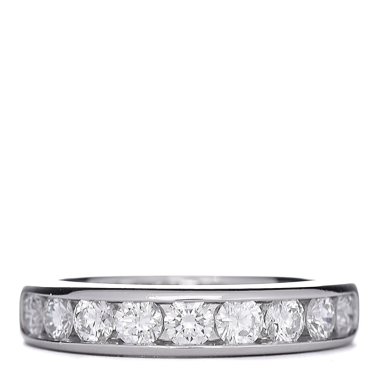 Tiffany Platinum Diamond 4mm Half Circle Wedding Band Ring 50 5.5 1 of 6