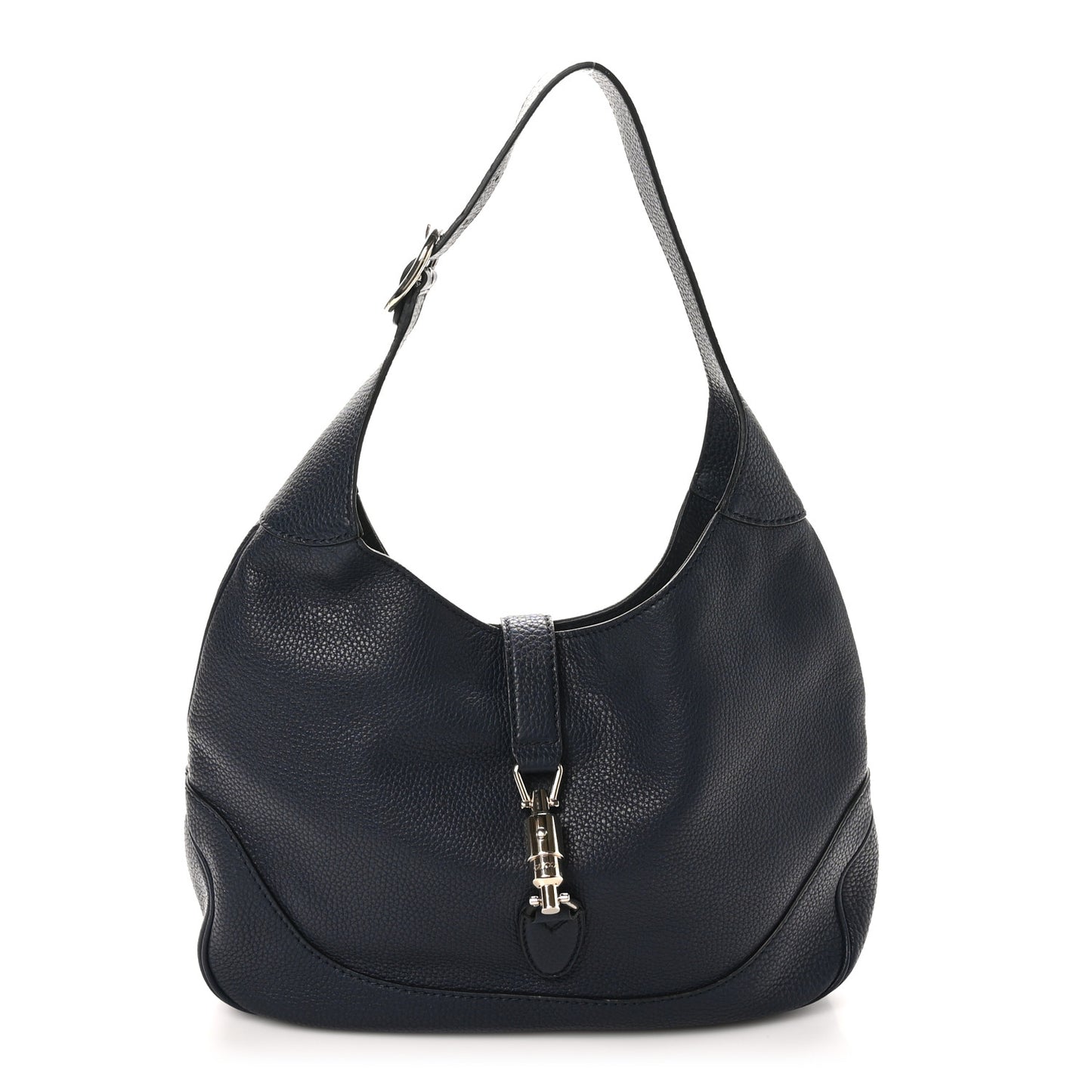 Soft Grained Calfskin Small Jackie Hobo Classic Blue Marine
