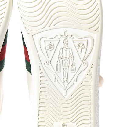 Gucci Calfskin Ayers Bee Embroidered Womens Ace Sneakers 36 White Green 8 of 21