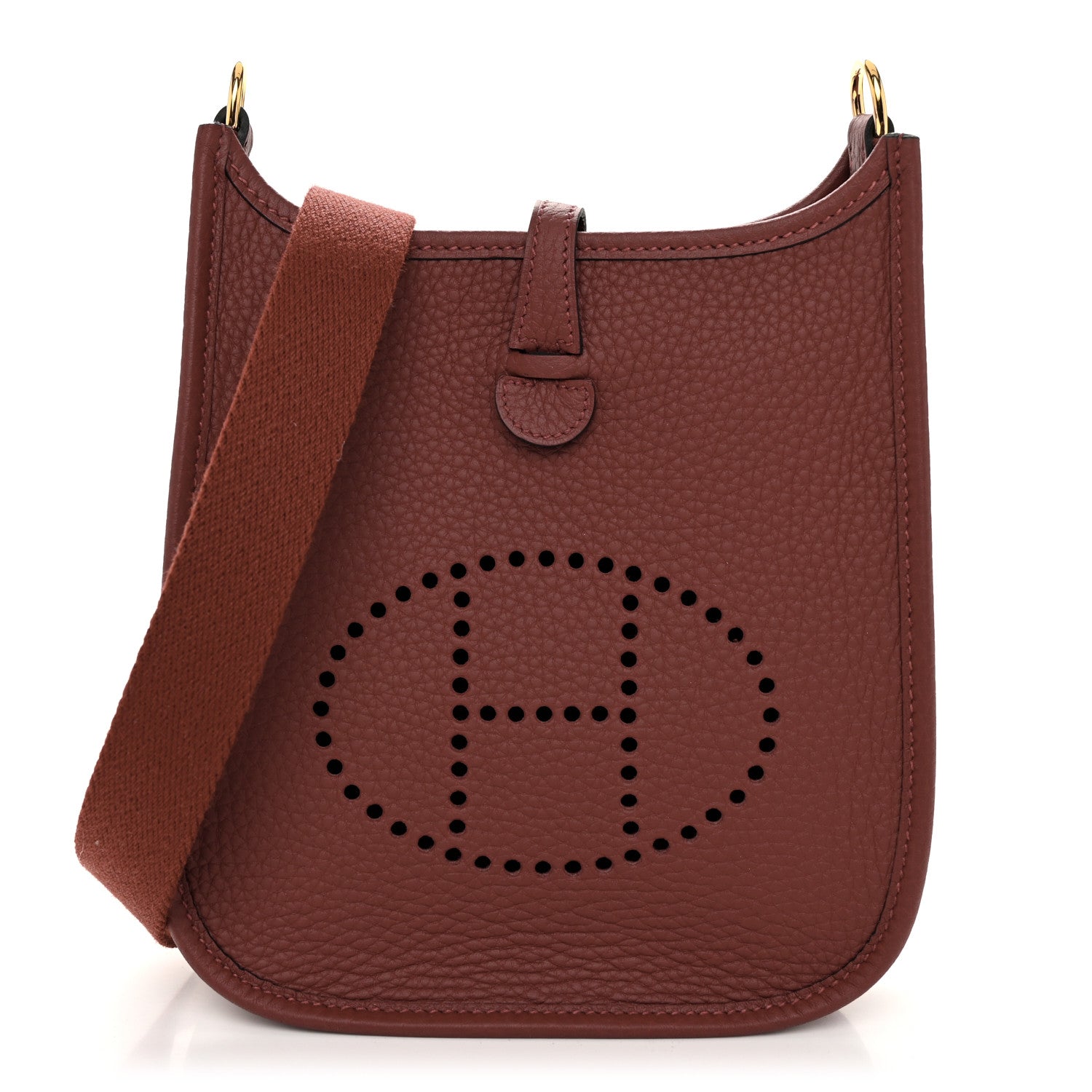 Hermes Taurillon Clemence Amazone Evelyne TPM Rouge H 1 of 11