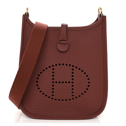 Hermes Taurillon Clemence Amazone Evelyne TPM Rouge H 1 of 11