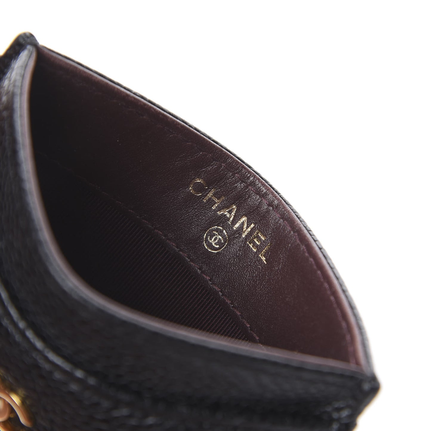 Caviar Quilted Card Holder Black