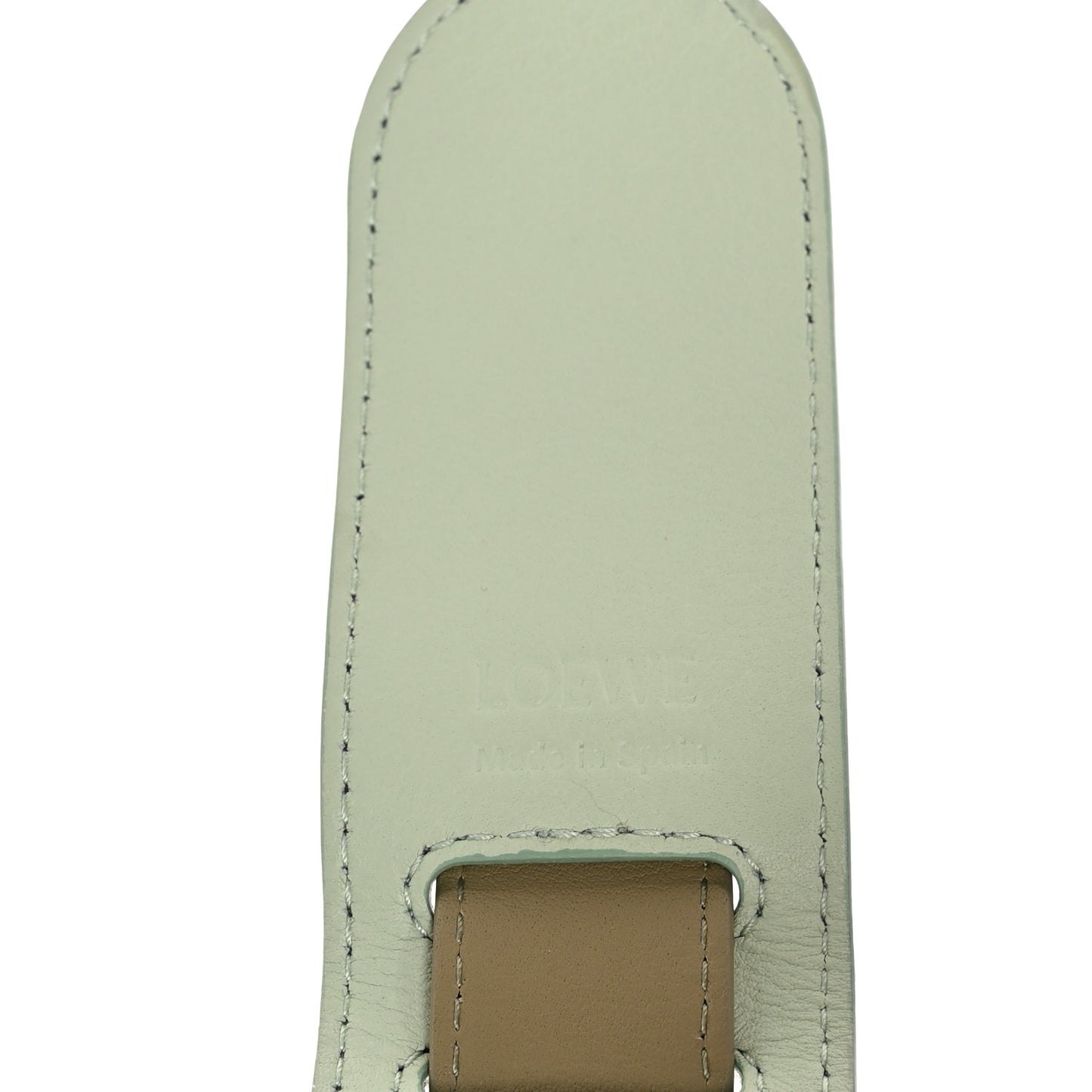 Satin Calfskin Embossed Pad Strap Clay