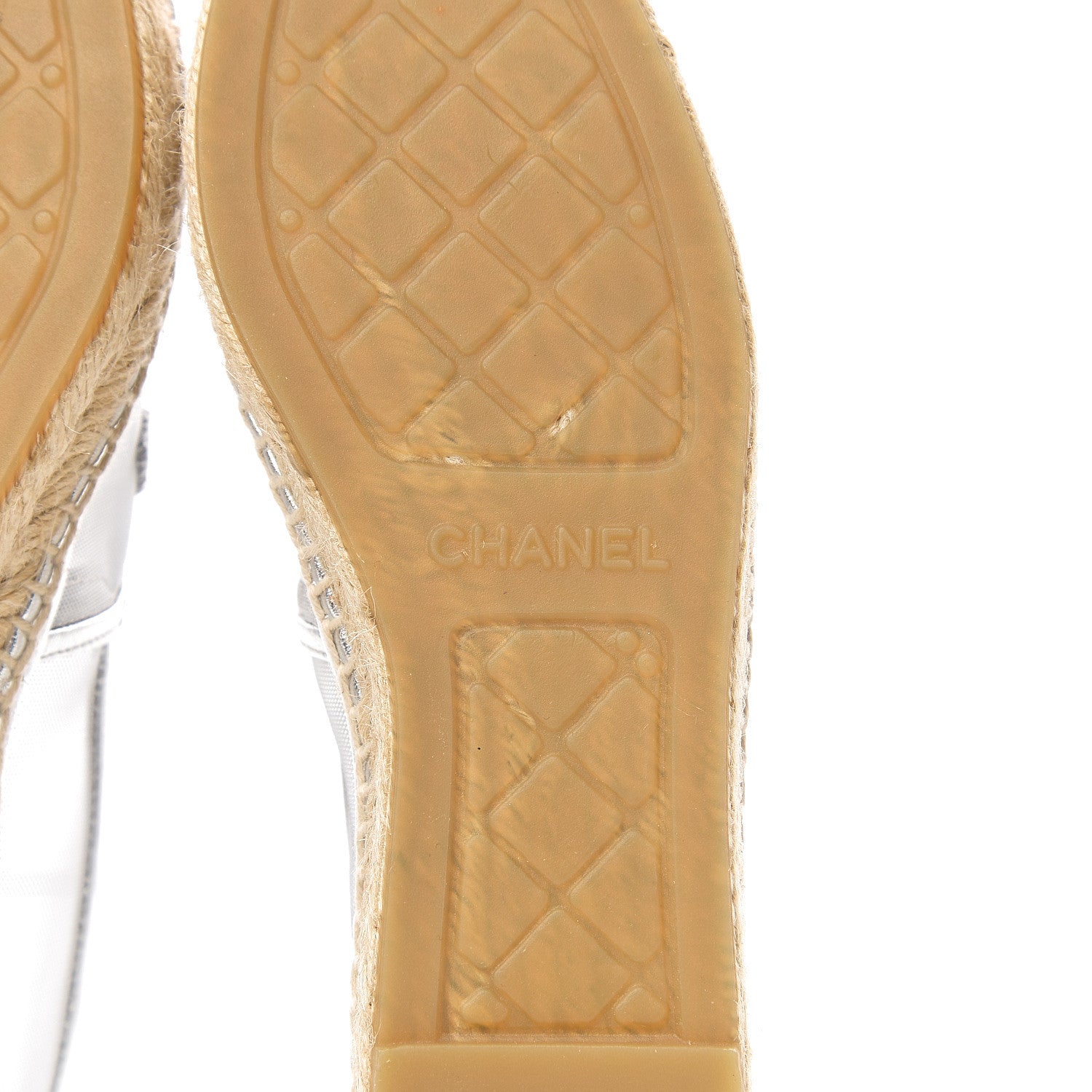 Chanel Mesh Grosgrain CC Espadrilles 36 Silver 8 of 10