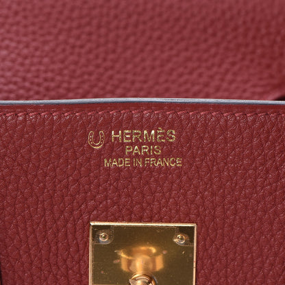 Hermes Togo Horseshoe Bi-Color Birkin 35 Rouge H Bougainvillea 18 of 33