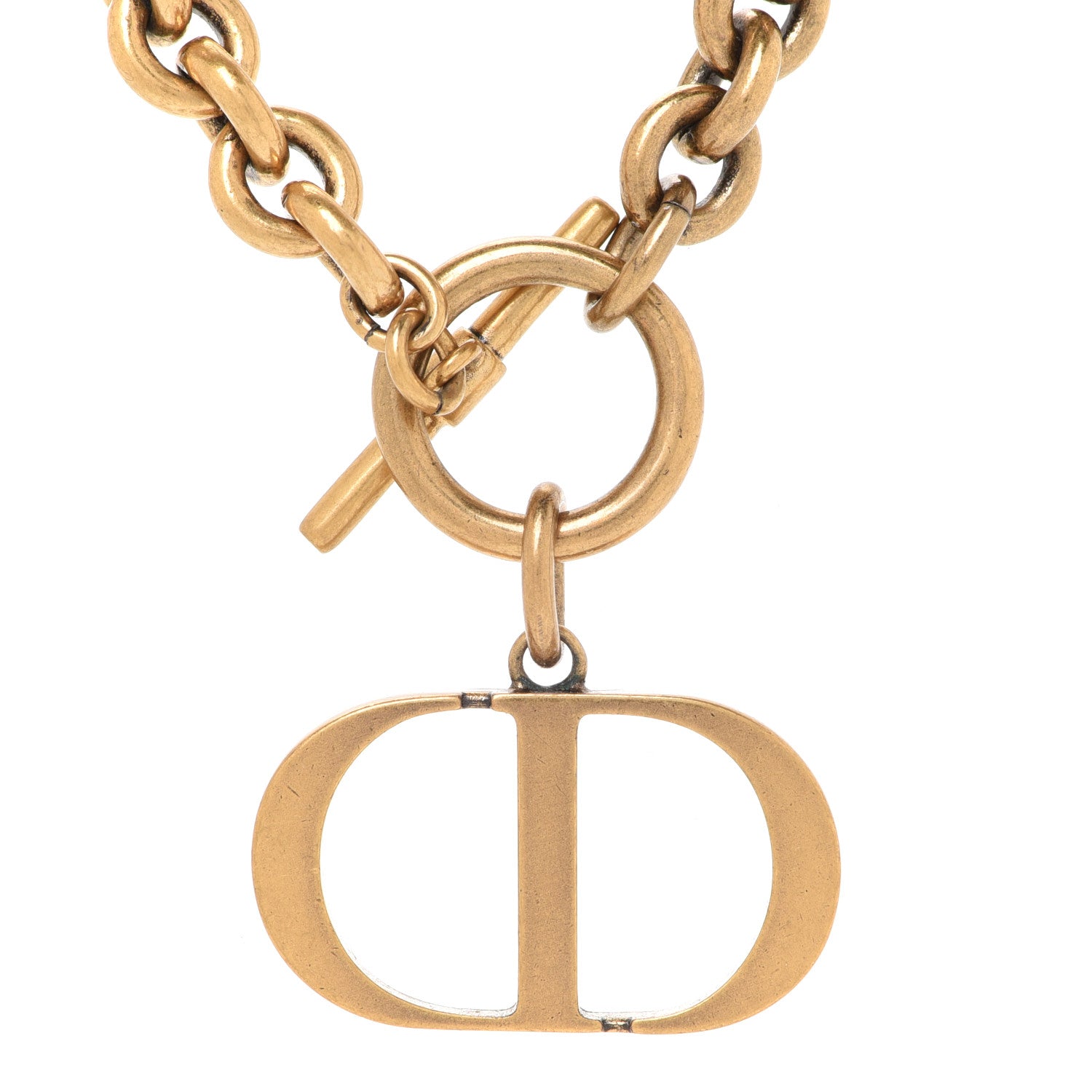 Christian Dior Metal 30 Montaigne Necklace Aged Gold 4 of 6