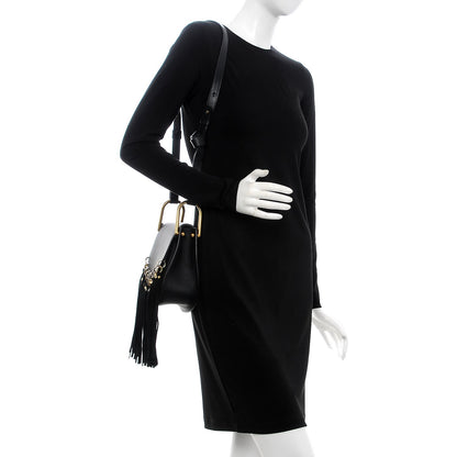 Chloe Calfskin Small Hudson Fringe Shoulder Bag Black 2 of 7
