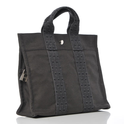 Hermes Canvas Herline PM Tote Grey 3 of 8