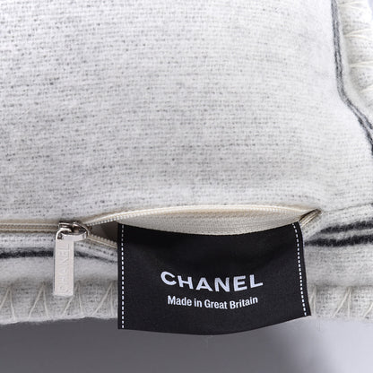Chanel Merino Wool Cashmere CC Pillow Black White 3 of 3
