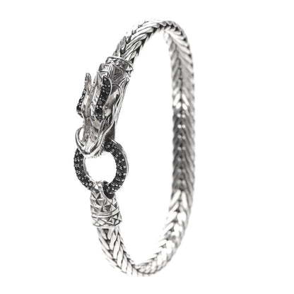 John Hardy Sterling Silver Black Sapphire Legends Naga Station Bracelet 1 of 5